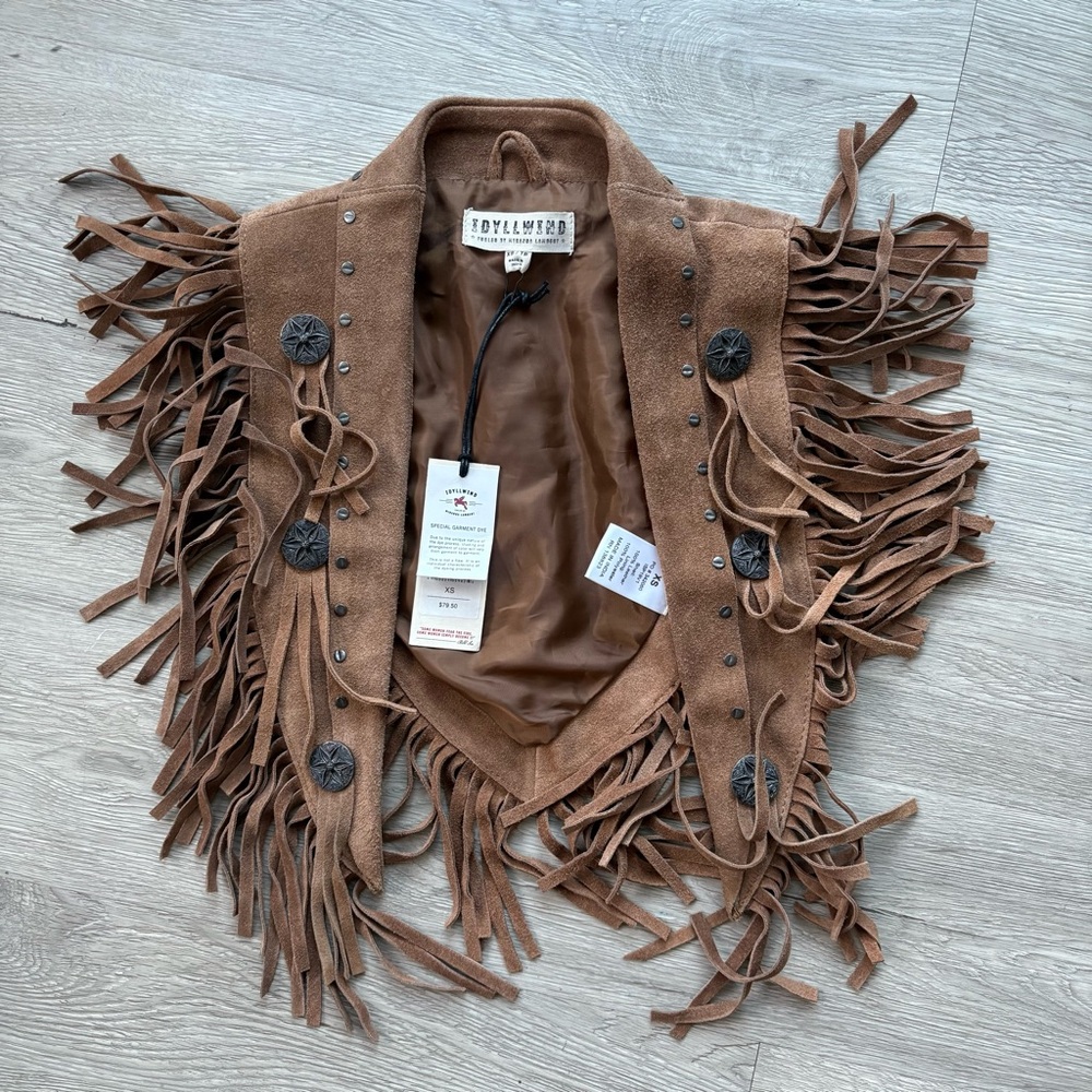 NWT Idyllwind Take It Easy Leather Poncho